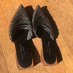 Robert Clergerie Leather Strappy Pointed Mules